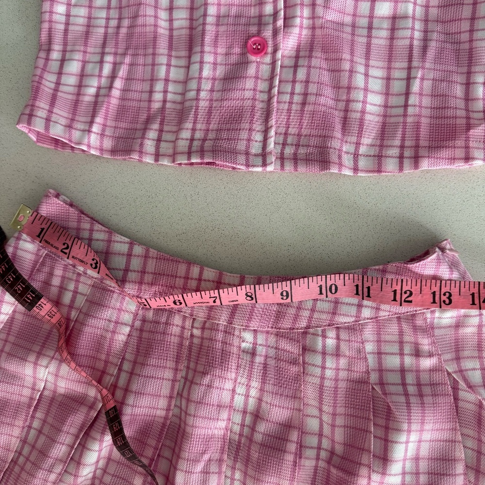 NWT Dollskill 4 pc Clueless Pink Plaid Costume/Pink Set Regina George Costume XS - Picture 11 of 15